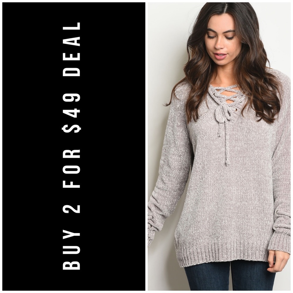 ❄️HEATHER GRAY CHENILLE SWEATER